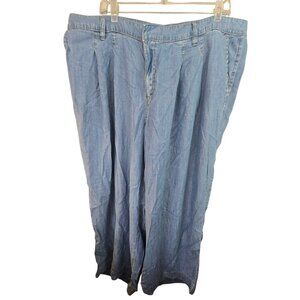 Lane Bryant Lightweight Jeans Mid-Rise Wide-Leg Light Blue Pants Size 18 JJ4236